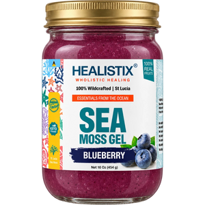 Healistix Blueberry sea moss gel — current 16 oz jar
