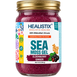 Healistix Elderberry Ginger sea moss gel — current 16 oz jar