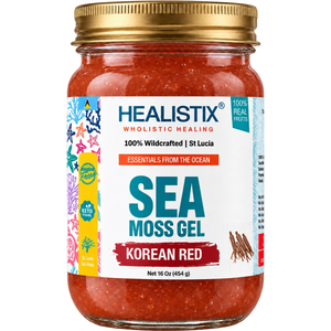 Healistix Korean Red Ginseng sea moss gel — current 16 oz jar