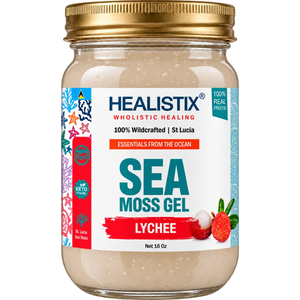 Healistix Lychee sea moss gel — current 16 oz jar
