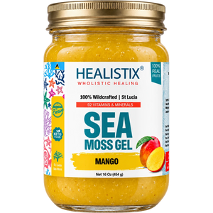 Healistix Mango sea moss gel — current 16 oz jar