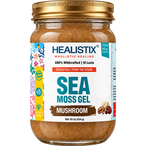 Healistix Mushroom Complex sea moss gel — current 16 oz jar