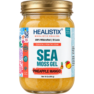 Healistix Pineapple Mango sea moss gel — current 16 oz jar
