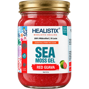 Healistix Red Guava sea moss gel — current 16 oz jar