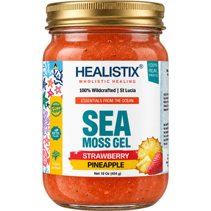 Healistix Strawberry Pineapple sea moss gel — current 16 oz jar