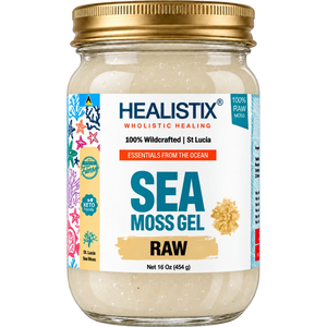 Healistix Unflavored sea moss gel — current 16 oz jar