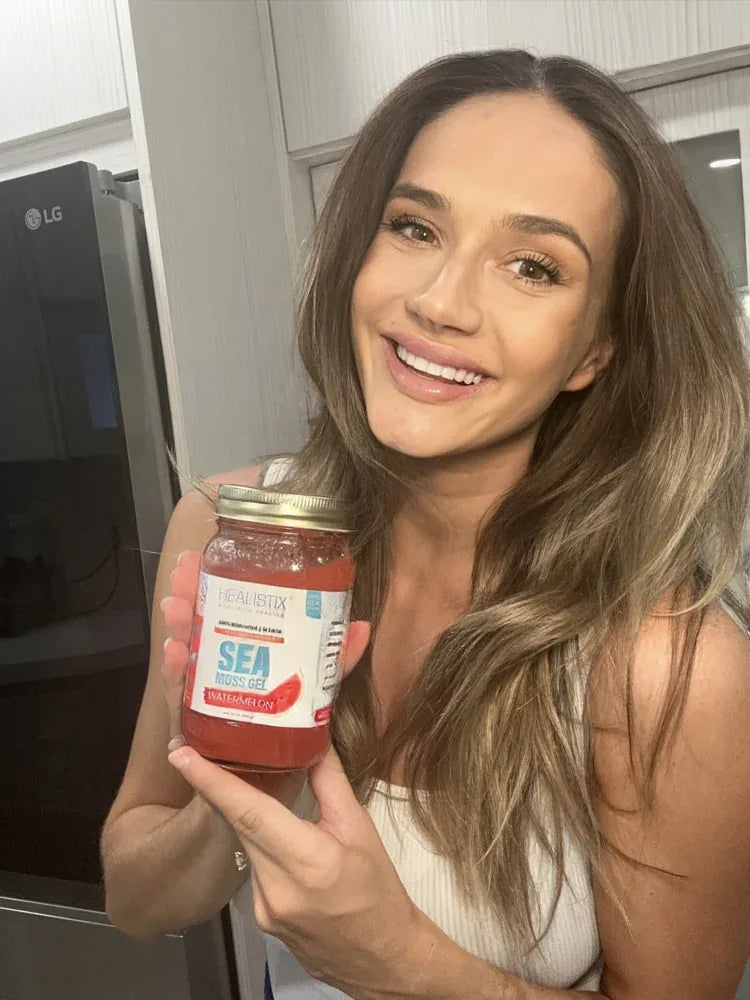 Customer holding Watermelon sea moss gel