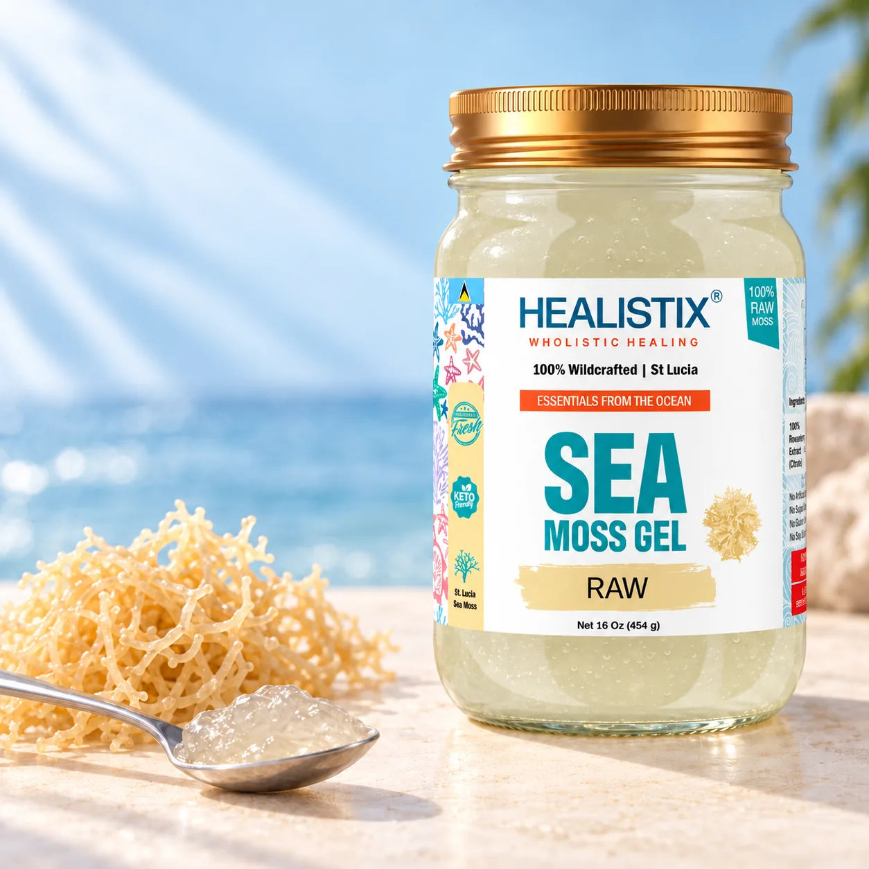 Unflavored sea moss gel — campaign jar photograph