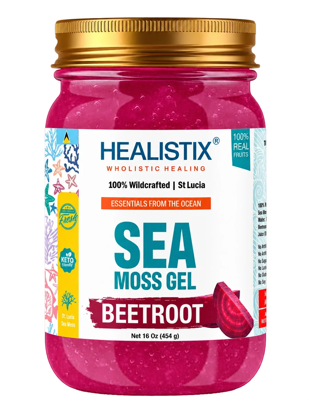Beet Root sea moss gel — original front package artwork; enlarge to read