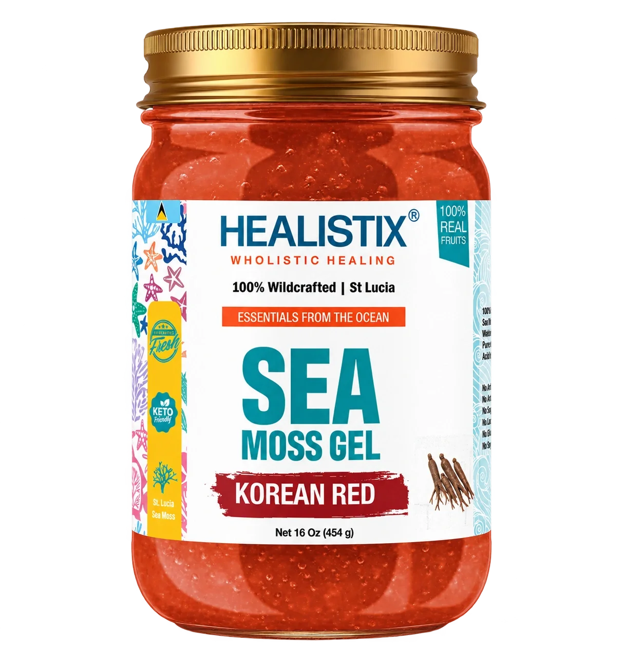 Korean Red Ginseng sea moss gel — original front package artwork; enlarge to read