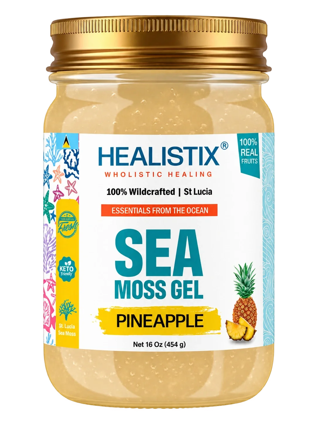 Pineapple sea moss gel — original front package artwork; enlarge to read