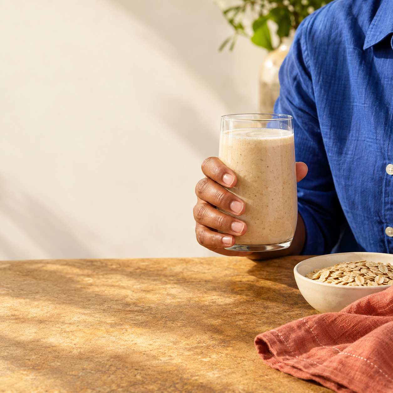 Breakfast smoothie — shared serving suggestion, not a flavor-specific recipe