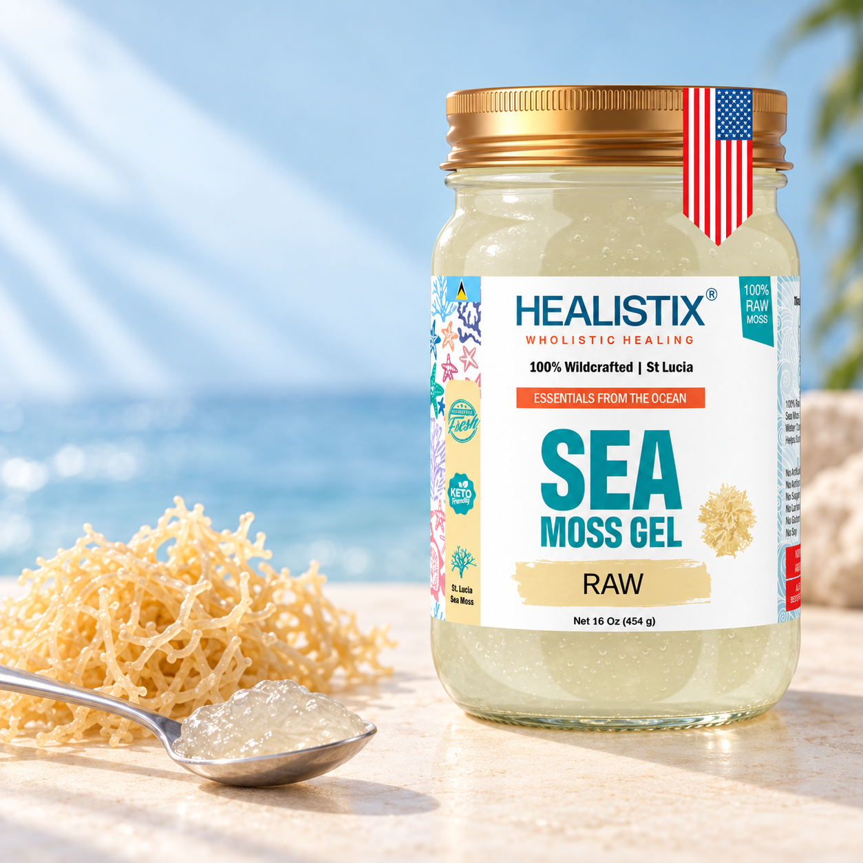 Unflavored sea moss gel — campaign jar photograph